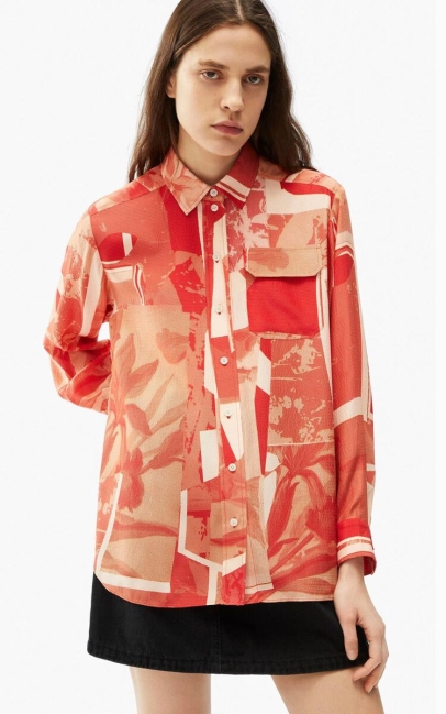 Kenzo Women Silk Shirt Poppy